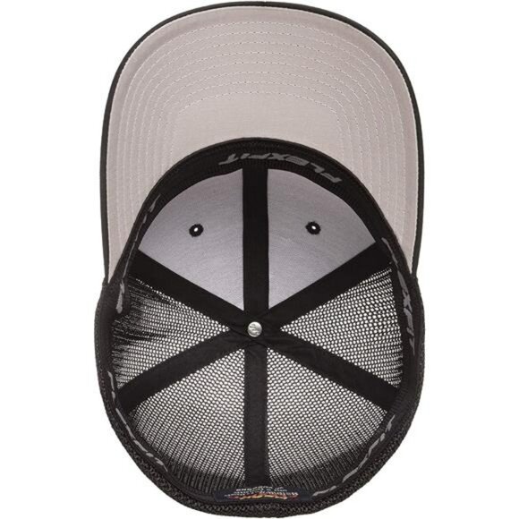 Mens Trucker Hat Adjustable Mesh Back Fitted Baseball Cap with Curved Visor - Picture 5 of 7